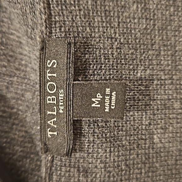 💕TALBOTS💕 Open Front Short Cardigan Cotton Blend ~ Gray Medium Petite - Picture 6 of 7